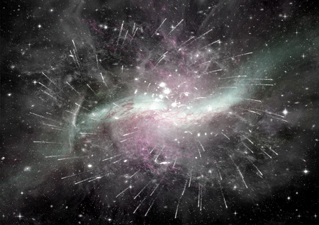 Stars of a planet and galaxy in a free spaceの写真素材