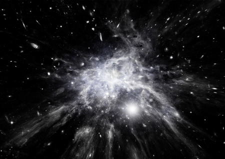 Stars of a planet and galaxy in a free spaceの写真素材