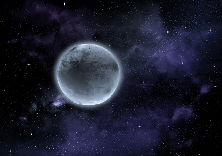 Stars of a planet and galaxy in a free space Elements of this image furnished by NASA