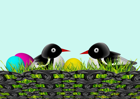 bright spring illustration for Easterの写真素材