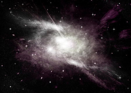 Stars of a planet and galaxy in a free spaceの写真素材