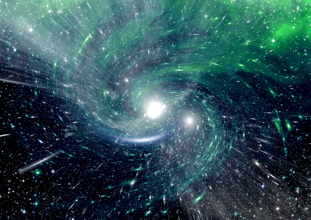 Stars of a planet and galaxy in a free spaceの写真素材