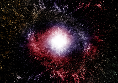 Stars of a planet and galaxy in a free spaceの写真素材