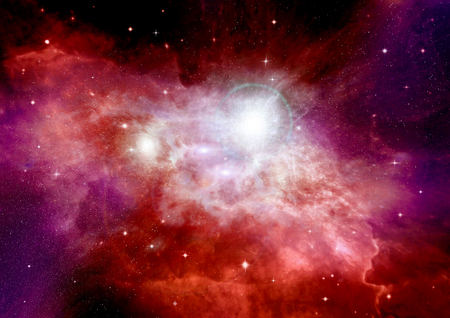 Stars of a planet and galaxy in a free spaceの写真素材
