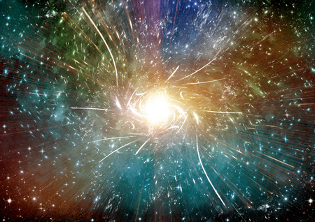Stars of a planet and galaxy in a free spaceの写真素材
