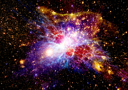 Stars of a planet and galaxy in a free spaceの写真素材