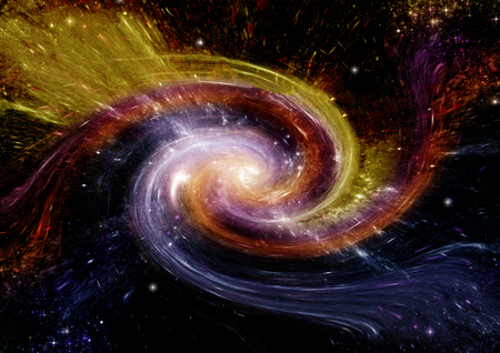 Stars of a planet and galaxy in a free spaceの写真素材