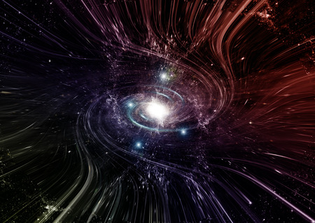 Stars of a planet and galaxy in a free spaceの写真素材