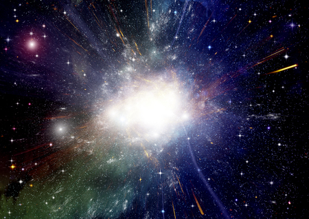 Stars of a planet and galaxy in a free spaceの写真素材
