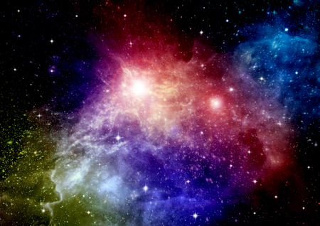 Stars of a planet and galaxy in a free spaceの写真素材