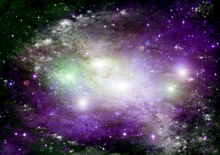 Stars of a planet and galaxy in a free spaceの写真素材
