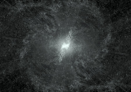 Stars of a planet and galaxy in a free spaceの写真素材