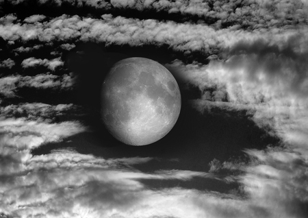 The moon in the night skyの写真素材