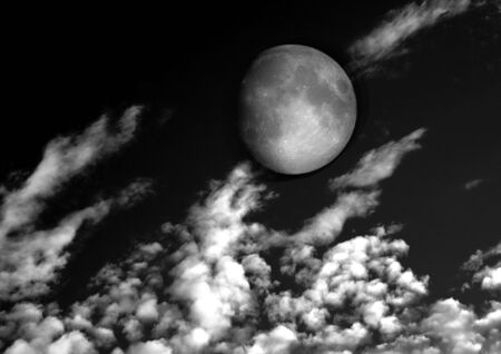 The moon in the night sky