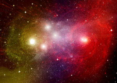 Stars of a planet and galaxy in a free spaceの写真素材