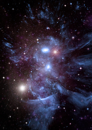 Stars of a planet and galaxy in a free spaceの写真素材