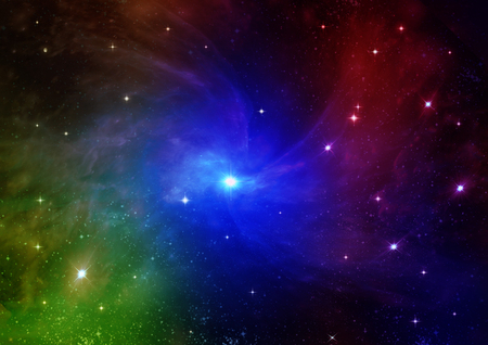 Stars of a planet and galaxy in a free spaceの写真素材