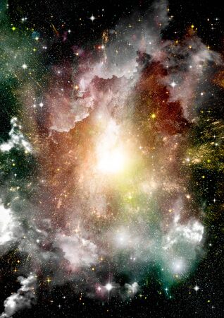 Stars of a planet and galaxy in a free spaceの写真素材