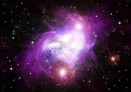 Stars of a planet and galaxy in a free spaceの写真素材