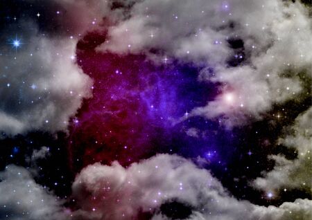 Stars of a planet and galaxy in a free spaceの写真素材