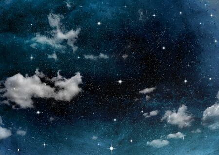 Stars of a planet and galaxy in a free spaceの写真素材
