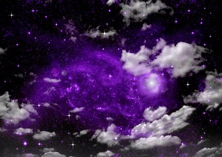 Stars of a planet and galaxy in a free spaceの写真素材