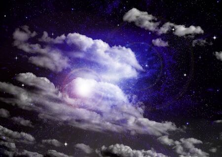 Stars of a planet and galaxy in a free spaceの写真素材