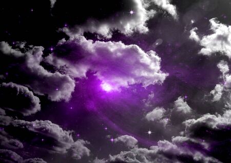 Stars of a planet and galaxy in a free spaceの写真素材