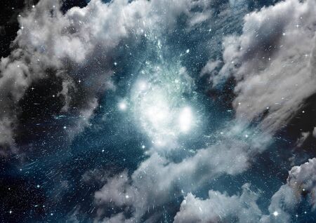 Stars of a planet and galaxy in a free space Elements of this image furnished by NASA. 3D renderingの写真素材
