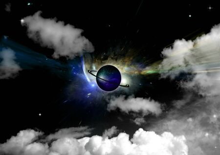 Stars of a planet and galaxy in a free space