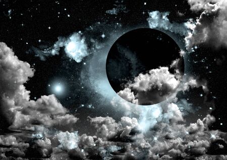 galaxy in a free space. 3D renderingの写真素材