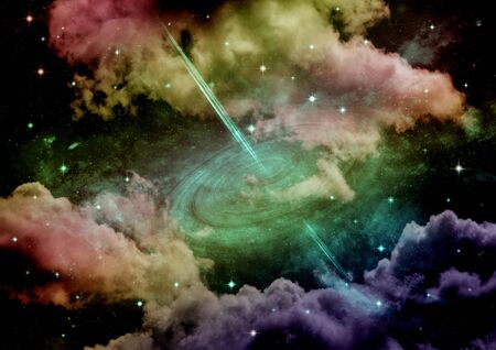 galaxy in a free space. 3D rendering