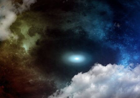 galaxy in a free space. 3D rendering