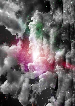 Stars of a planet and galaxy in a free spaceの写真素材