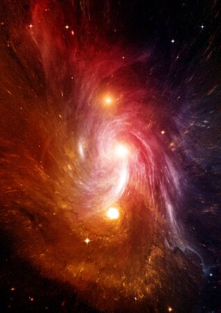 Stars of a planet and galaxy in a free spaceの写真素材