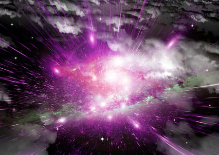 Stars of a planet and galaxy in a free spaceの写真素材