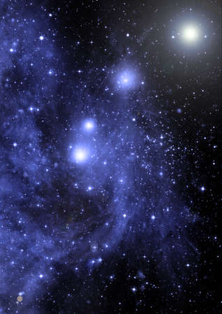 galaxy in a free space. 3D renderingの写真素材