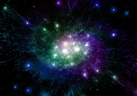 Stars of a planet and galaxy in a free spaceの写真素材