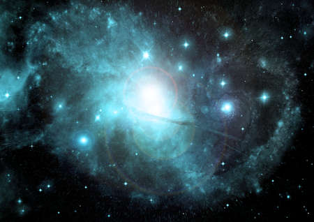 Stars of a planet and galaxy in a free spaceの写真素材