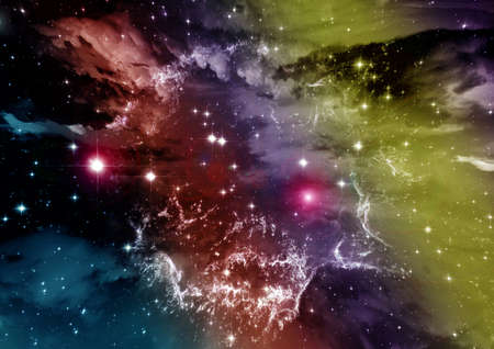 Stars of a planet and galaxy in a free spaceの写真素材