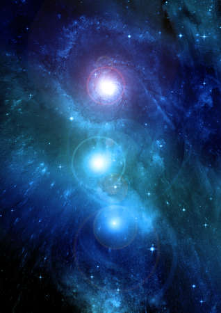 Stars of a planet and galaxy in a free spaceの写真素材