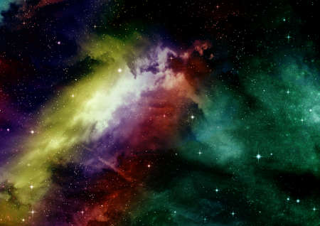 Stars of a planet and galaxy in a free spaceの写真素材