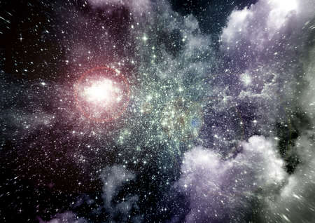galaxy in a free space. 3D renderingの写真素材