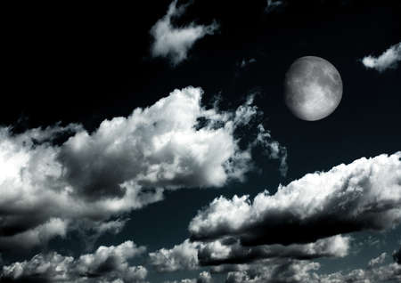 The moon in the night skyの写真素材