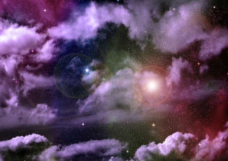 galaxy in a free space. 3D renderingの写真素材