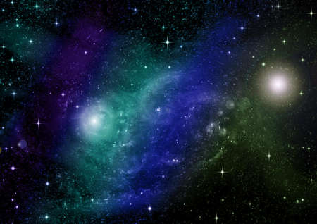 galaxy in a free space. 3D renderingの写真素材