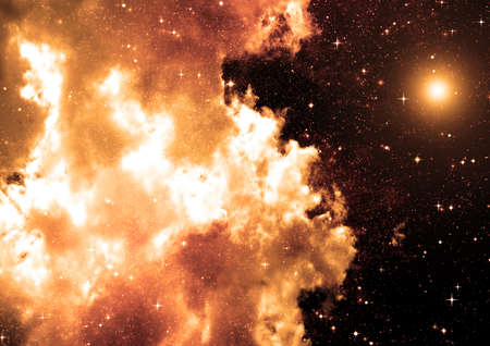 galaxy in a free space. 3D renderingの写真素材