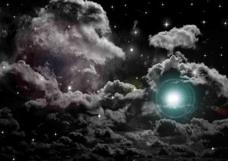 galaxy in a free space. 3D renderingの写真素材
