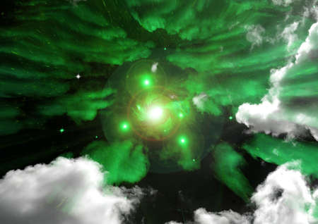 galaxy in a free space. 3D renderingの写真素材