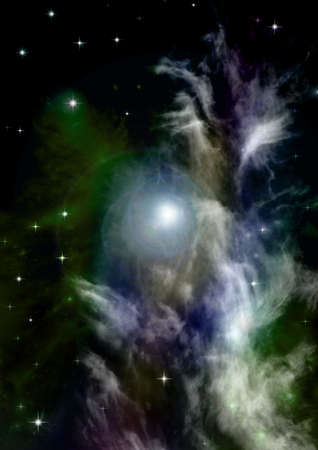 galaxy in a free space. 3D renderingの写真素材